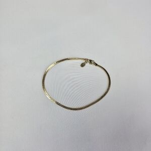 Women's Yellow Gold Plated Chain Bracelet 14KGE 8" Length Signed S. LIND